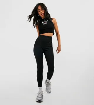 Basic High Waisted Rib Leggings