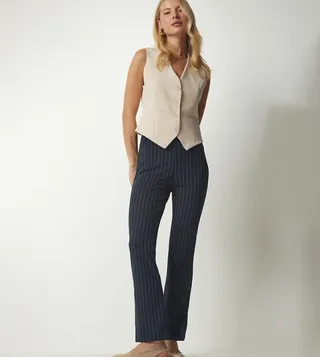 Striped Slim Fit Trousers