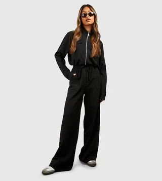 Elasticated Waist Slouchy Wide Leg Trousers