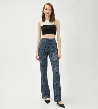Zebra Printed Slim Fit Pants