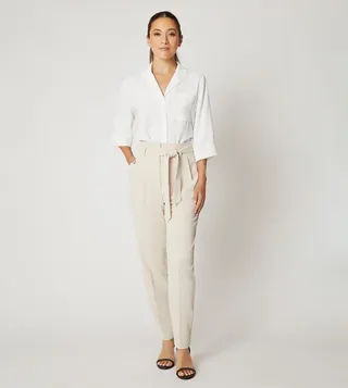 High Waist Paperbag Tapered Trousers