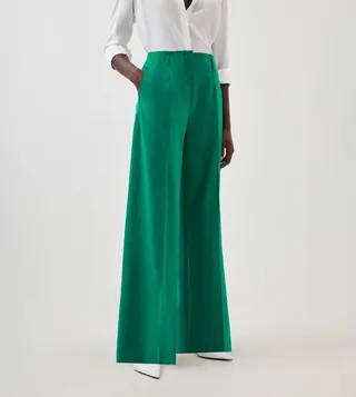 Tailored High Waisted Wide Leg Trousers