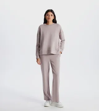 Elastic Waist Straight Fit Pants
