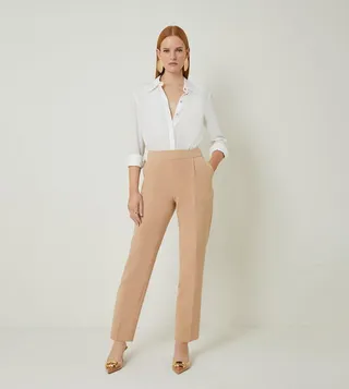 Compact Stretch High Waist Tailored Trousers
