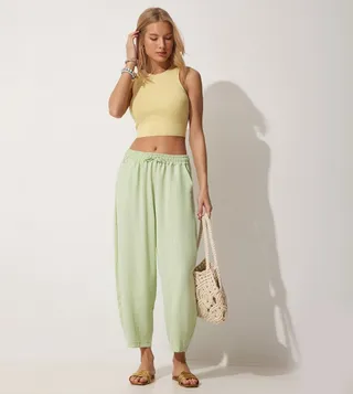 Drawstring Waist Shalwar Trousers