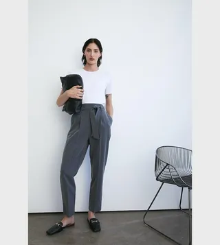 Tie Waist Peg Trousers