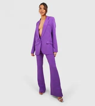 Split Side Fit & Flared Tailored Trousers