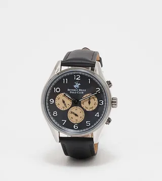 Analog Watch with Leather Strap
