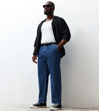 Plus & Tall Washed Straight Fit Jeans