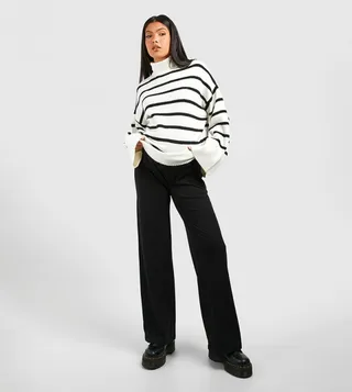 Cotton Jersey Wide Leg Trousers