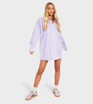 Oversized Pocket Shirt Dress