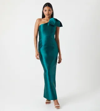 One Shoulder Twill Column Bridesmaids Dress