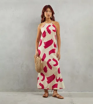 Slub Strappy Maxi Slip Dress