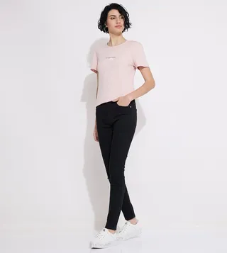 Solid High Rise Skinny Fit Jeans