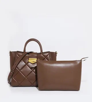 VERTIGO Quilted Satchel Bag Set