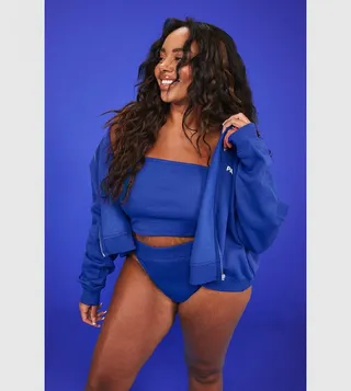 Ribbed Bandeau And Tanga Pant Set