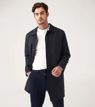 Solid Long Sleeves Trench Coat