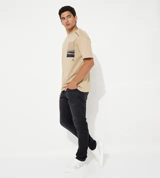 Washed Mid-Rise Slim Fit Jeans