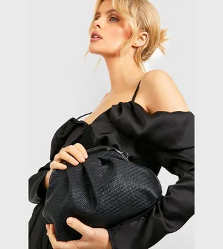 Slouchy Woven Look Clutch