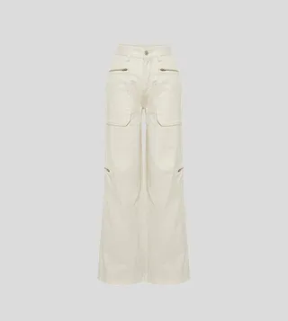 Cargo Pocket High-Rise Wide Leg Jeans
