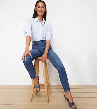 High Waist Slim Fit Jeans