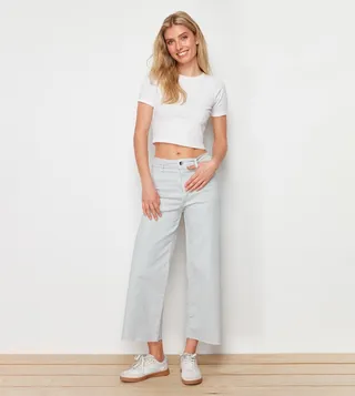 High Waist Culotte Jeans