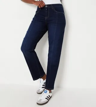Pintuck High Rise Slim Fit Jeans