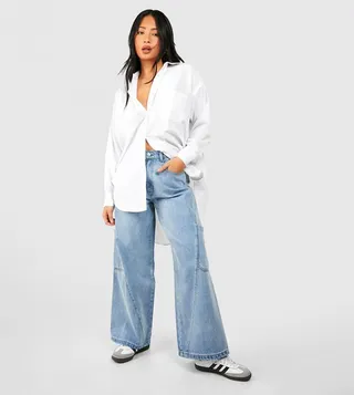 Petite Seam Detail Cargo Jeans