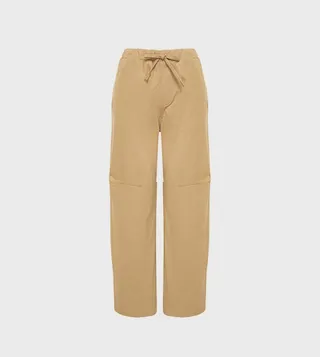 Drawstring Waist Parachute High-Rise Jeans