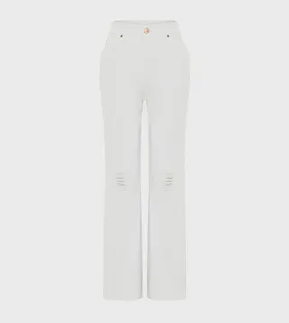 Ripped High Waist Wide Leg Jeans