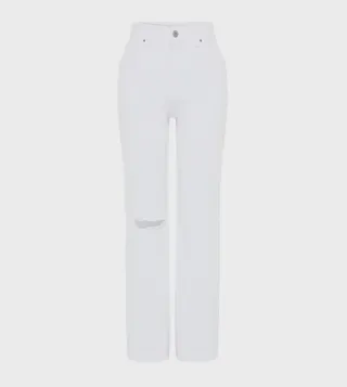Ripped High Waist Straight Fit Jeans