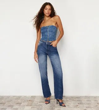 Faded Straight Fit Jeans