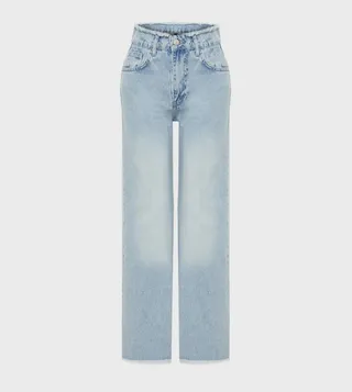 Faded High Waist Wide Leg Jeans