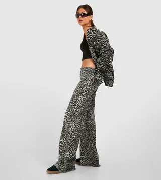 Leopard Straight Fit Jeans