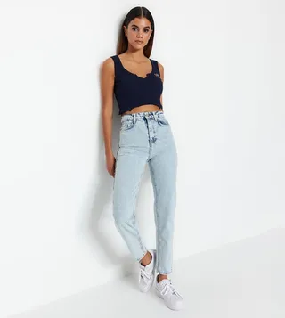 High Waist Mom Fit Jeans