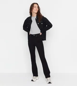 Unfading High Waist Flare Jeans