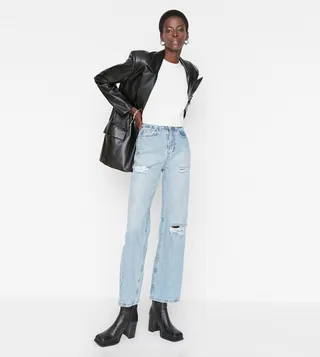 High Waist 90's Wide Leg Jeans