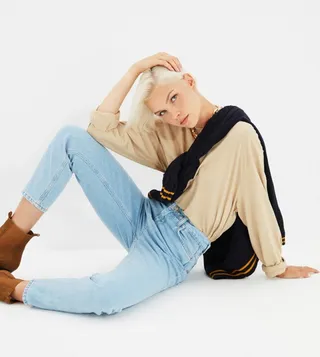 Denim High Rise Mom Fit Jeans