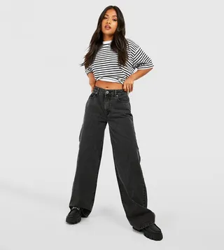 Petite Basics High Waist Super Wide Leg Jeans