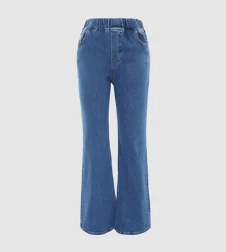 Elastic Waist Wide Leg Jeans