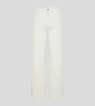 Sustainable Elastic Waist High-Rise Wide Leg Jeans