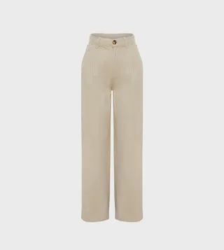 Pleated High-Rise Seasonal Wide Leg Jeans