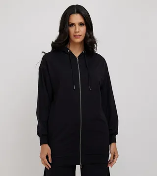 Aero Applique Detail Hooded Longline Jacket