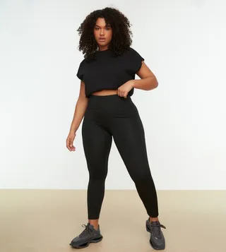 Gathered Knitted Active Tights