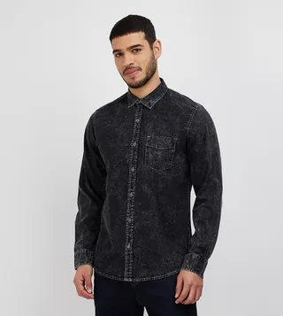 Aero Men's Long Sleeves Denim Shirt