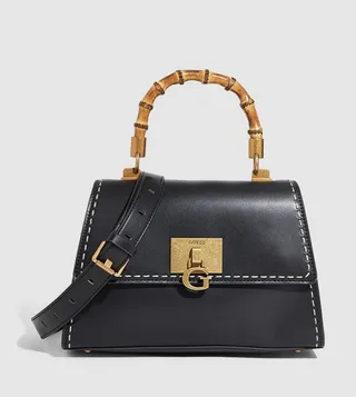 Bamboo Handle Satchel Bag