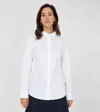 Logo Embroidered Long Sleeves Poplin Shirt