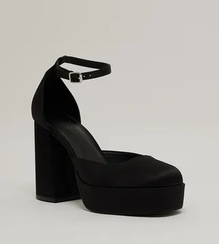Ankle Strap Platform Heel Pumps