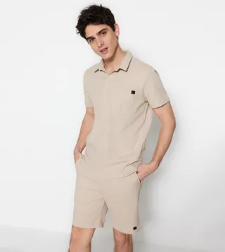 Solid Regular Fit Shorty Pyjama Set