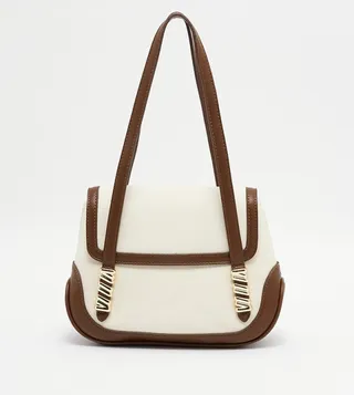 Textured Flap Closure Shoulder Bag